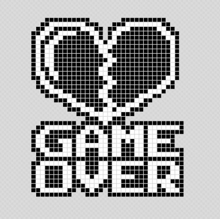 Черно белые пиксель арты