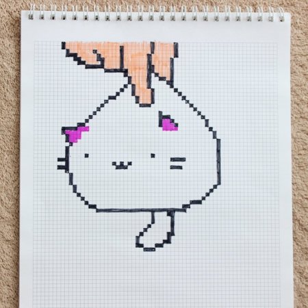 Рисунки по клеточкам Пандочка