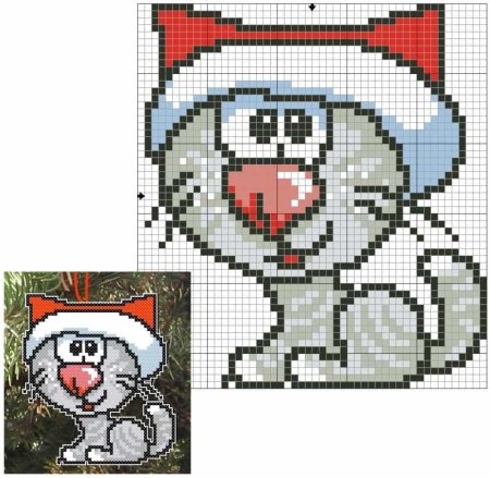 Рисунки по клеточкам новогодние для вышивания
