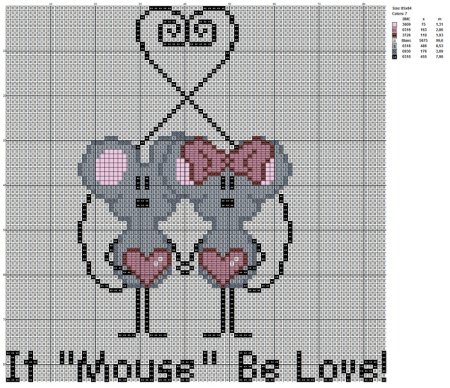 Схема вышивания крестиком мышка