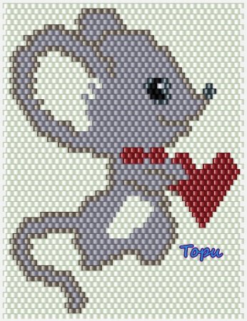 Мышка мини вышивка