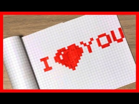 Рисунки по клеточкам любовные