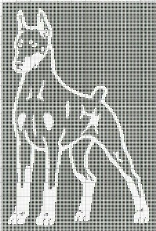 Монохромные вышивки собак