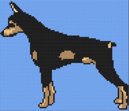 Доберман по клеточкам