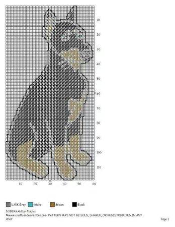 Вышивка крестом Доберман