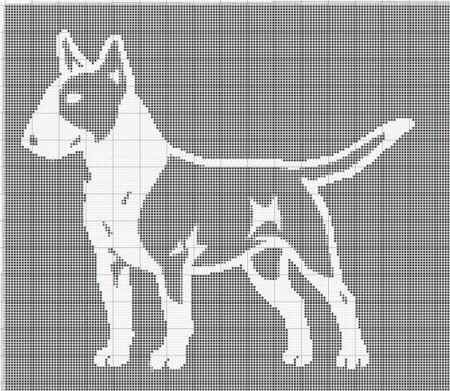 Вышивка крестом монохром собаки