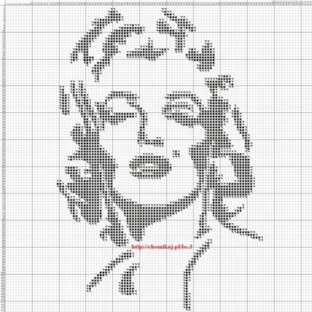 Вышивка крестом схемы Мэрилин Монро