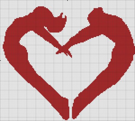 Рисование по клеточкам любовь