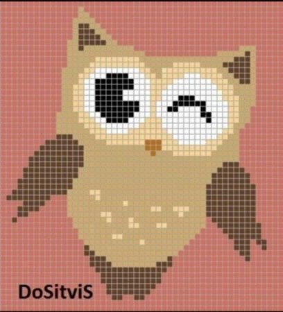 Рисунки по клеточкам Совушки