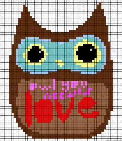 Сова по клеточкам