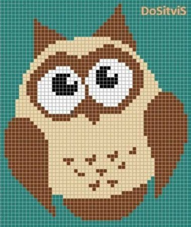 Рисунки по клеткам Сова