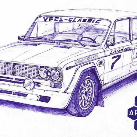ВАЗ 2107 сзади карандашом