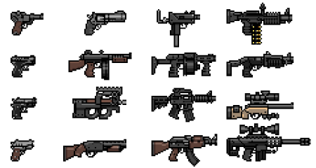 Оружие из Doom 1 вид сбоку много
