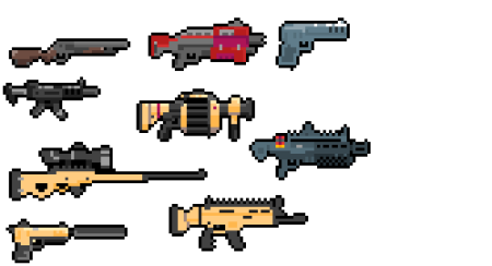 Пиксель арт ФОРТНАЙТ оружие