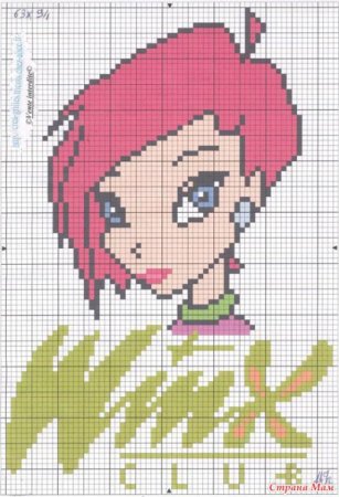 Рисование по клеточкам Винкс