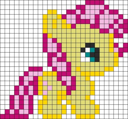 Рисунки по клеточкам в тетради пони