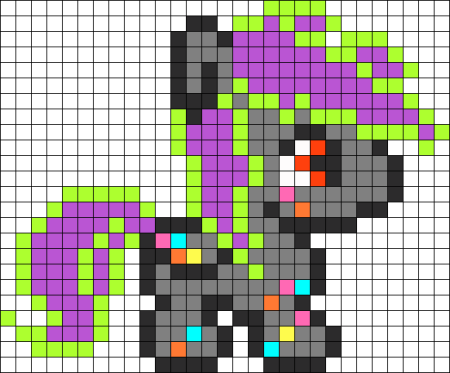 Рисунки по клеточкам маленькие маленькие лошадки и пони