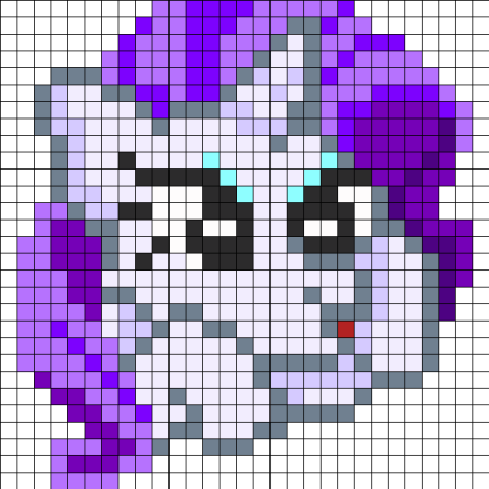 Рисование по клеткам пони Рарити