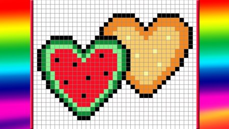 Пиксельное сердечко маленькое по клеточкам