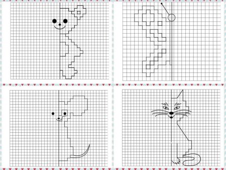 Рисунки по клеточкам для дошкольников
