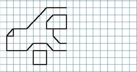 Дорисовать рисунок по клеточкам