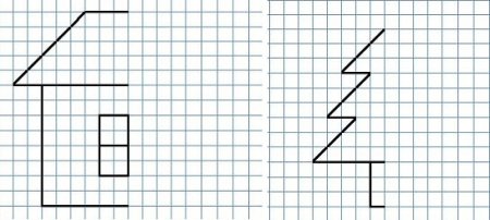 Графический диктант зеркальное отражение для дошкольников