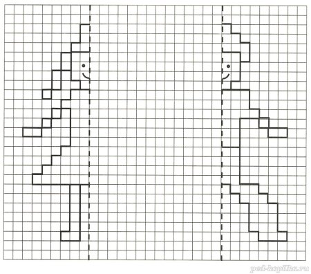 Графический диктант зеркальный для дошкольников 6-7 лет