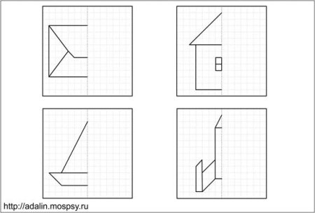 Зеркальное отражение по клеточкам 1 класс