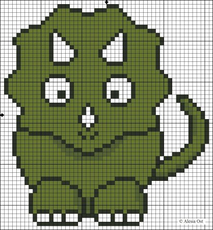 Жаккард динозавр спицами