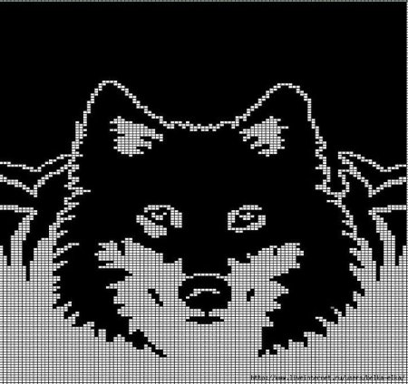 Жаккардовый узор волк