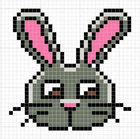 Рисунки по клеточкам заяц