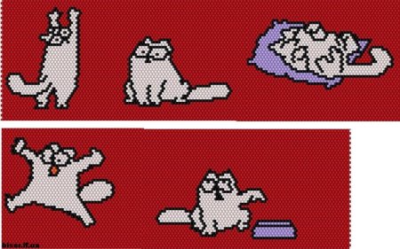 Схема фенечки кот Саймон