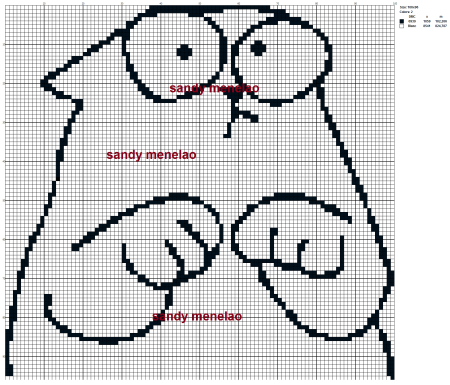 Кот Саймон рисунок по клеткам
