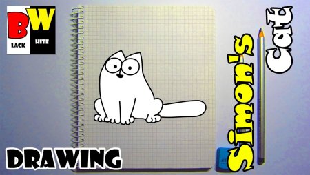 Рисование по клеточкам кот Саймон