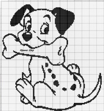 Схема для вышивания далматинец