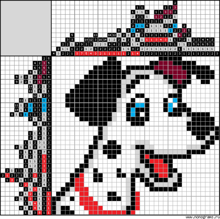 Рисунки по клеточкам Далматин