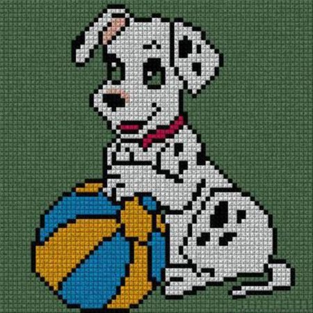 Собака по клеточкам для вышивания