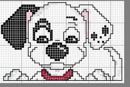 Далматинец по клеточкам в тетради