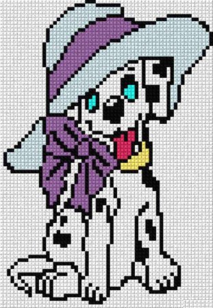 Собачка по клеточкам