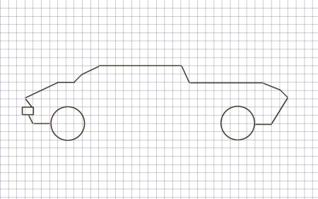 Машинки по клеточкам в тетради