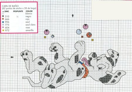 Схема вышивки крестиком 1 далматинец