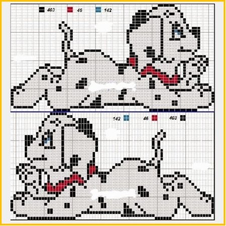 Схема для вышивания далматинец