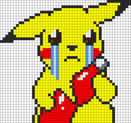 Пикачу по клеточкам