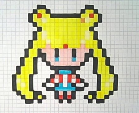 Рисунки по клеточкам аниме маленькие