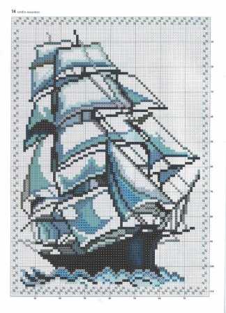 Вышивка корабль