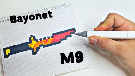 Рисунки по клеточкам ножи