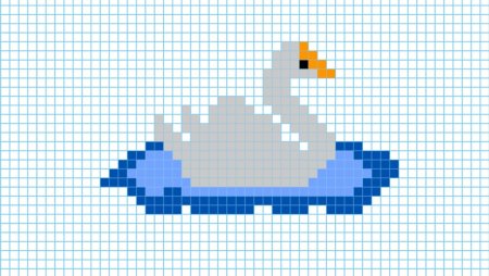 Рисование лебедя по клеткам