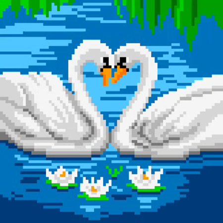 Лебеди крестиком