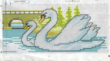 Жаккард с лебедями