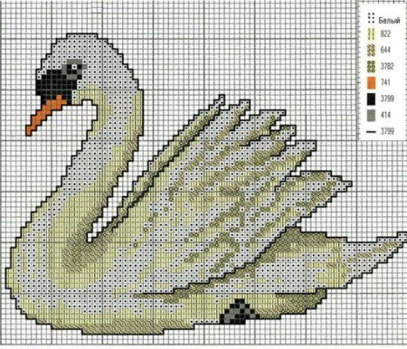 Лебеди схема для вышивания